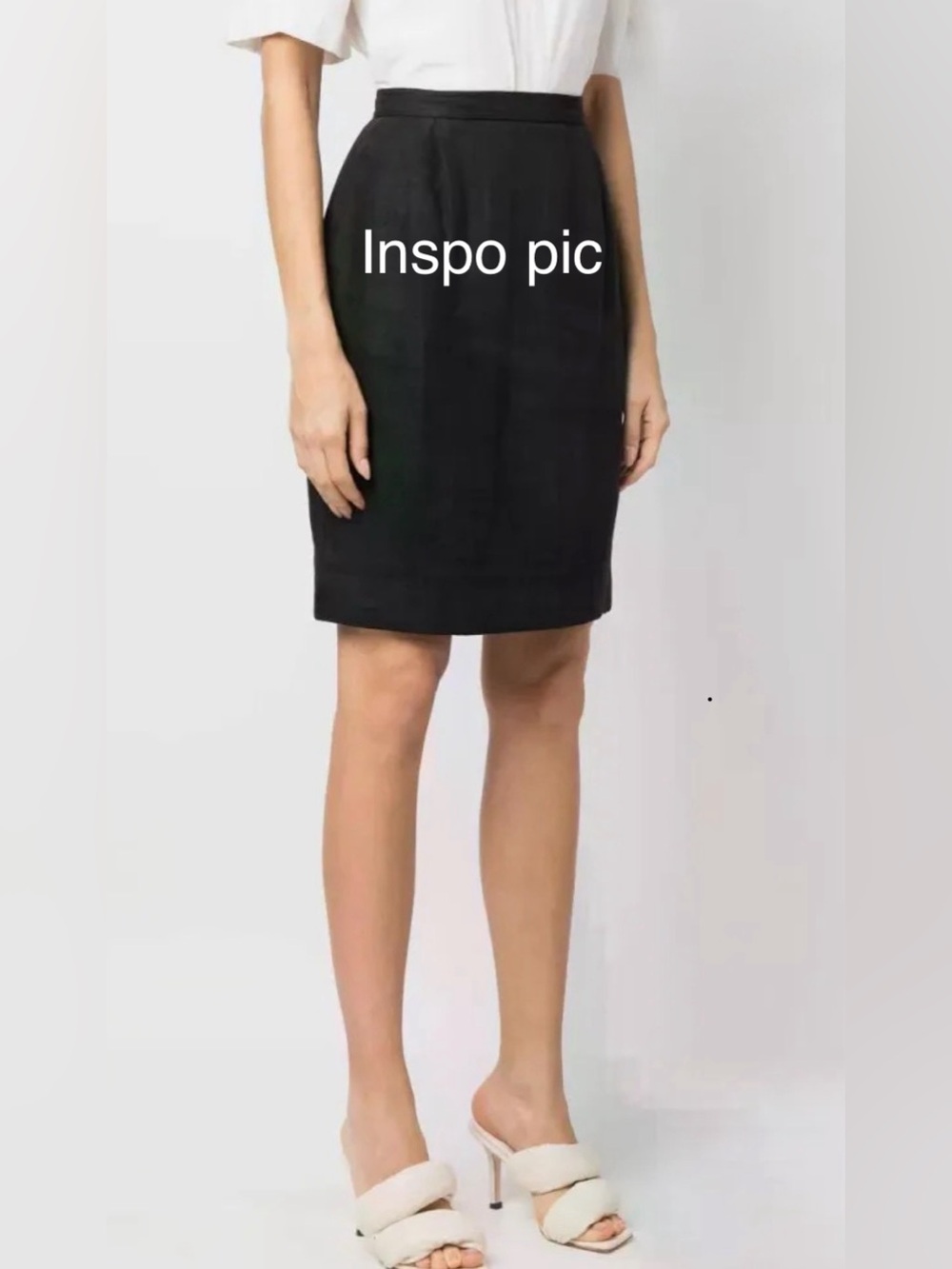 For Pre-Fall 2026, 100% Linen Liz Claiborne Black Skirt w Shape and Pockets